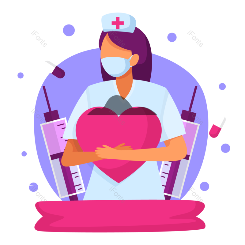 素材图片,护士元素,护士节PNG,扁平免抠素材